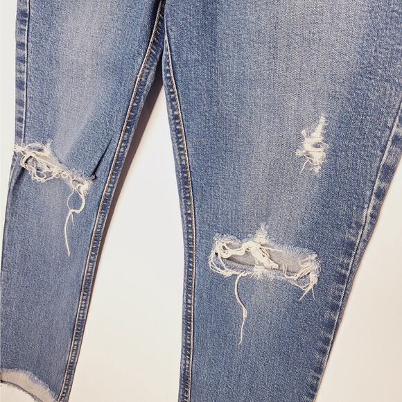 Nobody True Jean High Rise Relaxed Skinny 28 Step Up Raw Hem Fray Medium Rinse - Picture 5 of 10